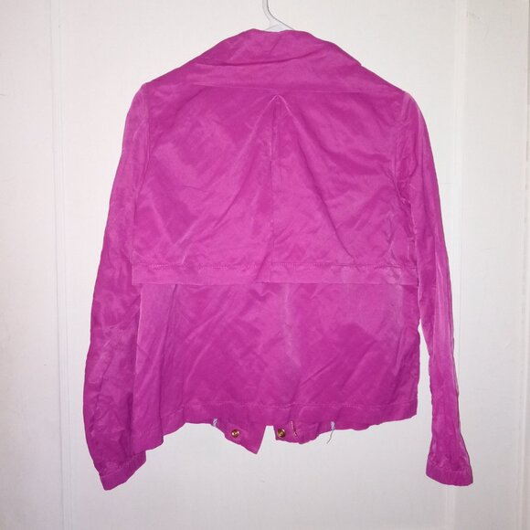 Talbot's hot pink gold button zip up jacket- sized M - Picture 5 of 6